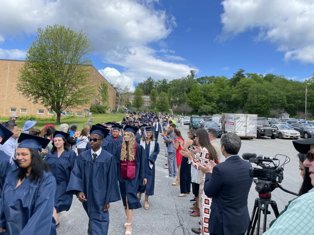 Graduates walking