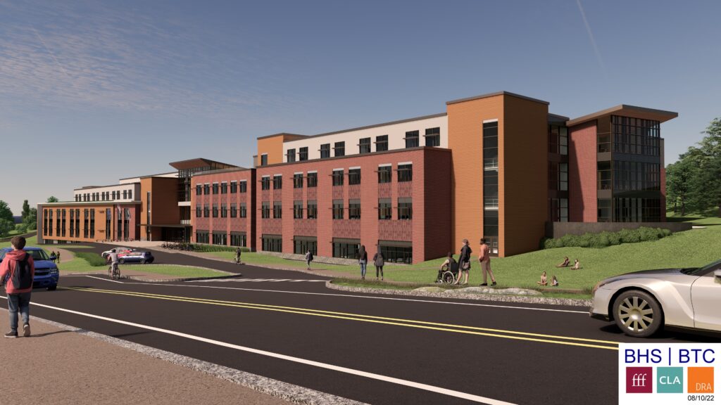 A rendering of what the front of the building could look like