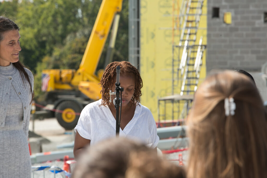 a student speaking at the event