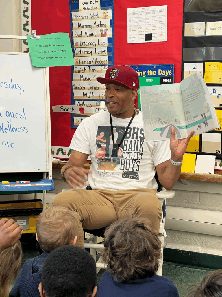 LeVar Barrino reading to end Racism at Flynn Elementary