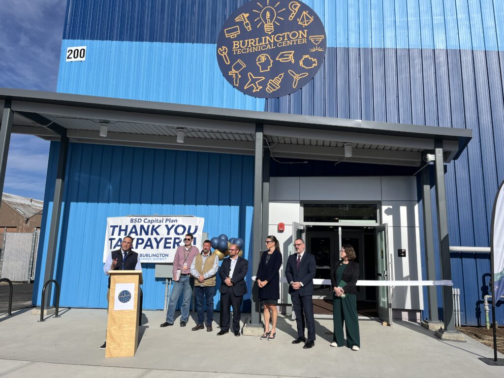 Guest speakers in front of school