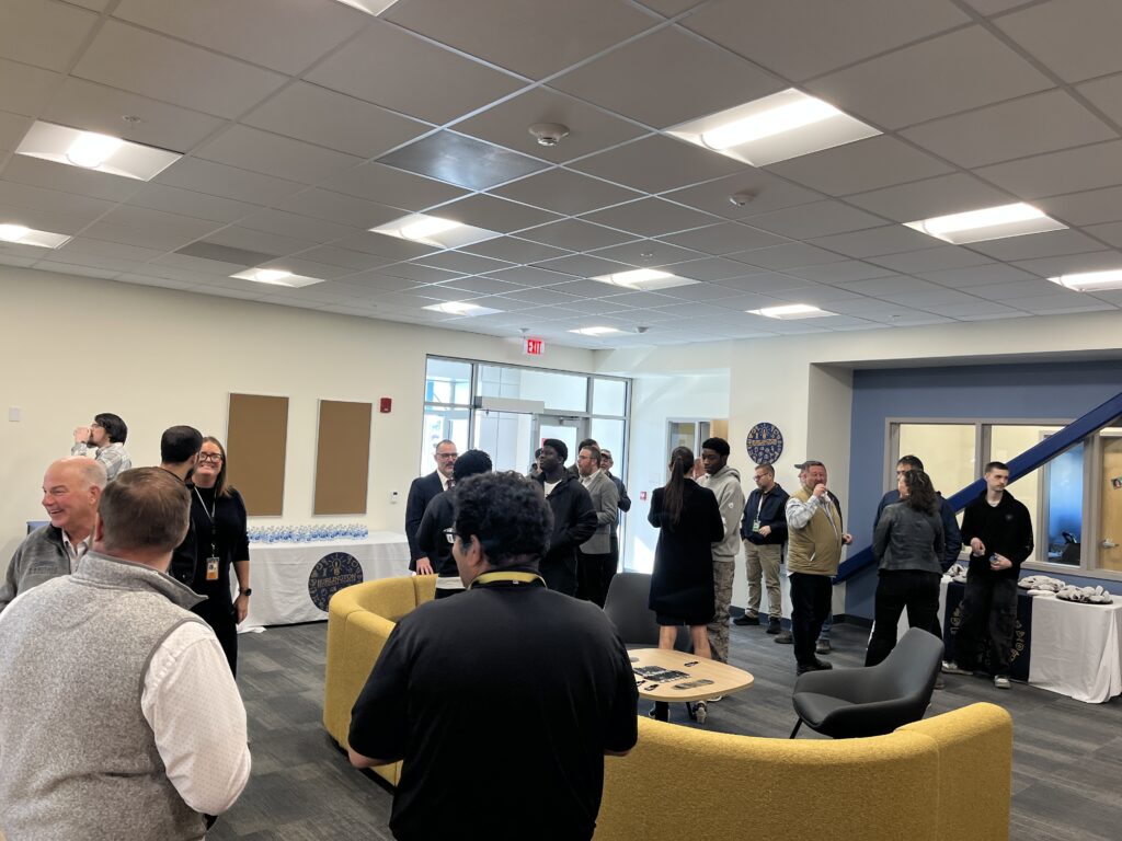 lobby with people mingling