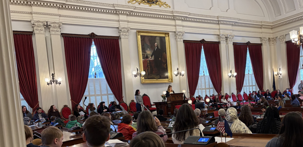 A photo of Katie Culliton being recognized in the State House